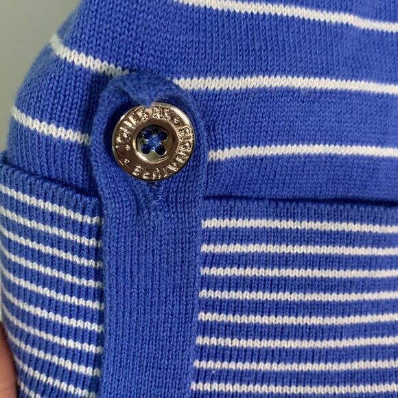 JONES NEW YORK Signature Blue and White Striped Cotton Sweater Size Medium - Picture 2 of 6